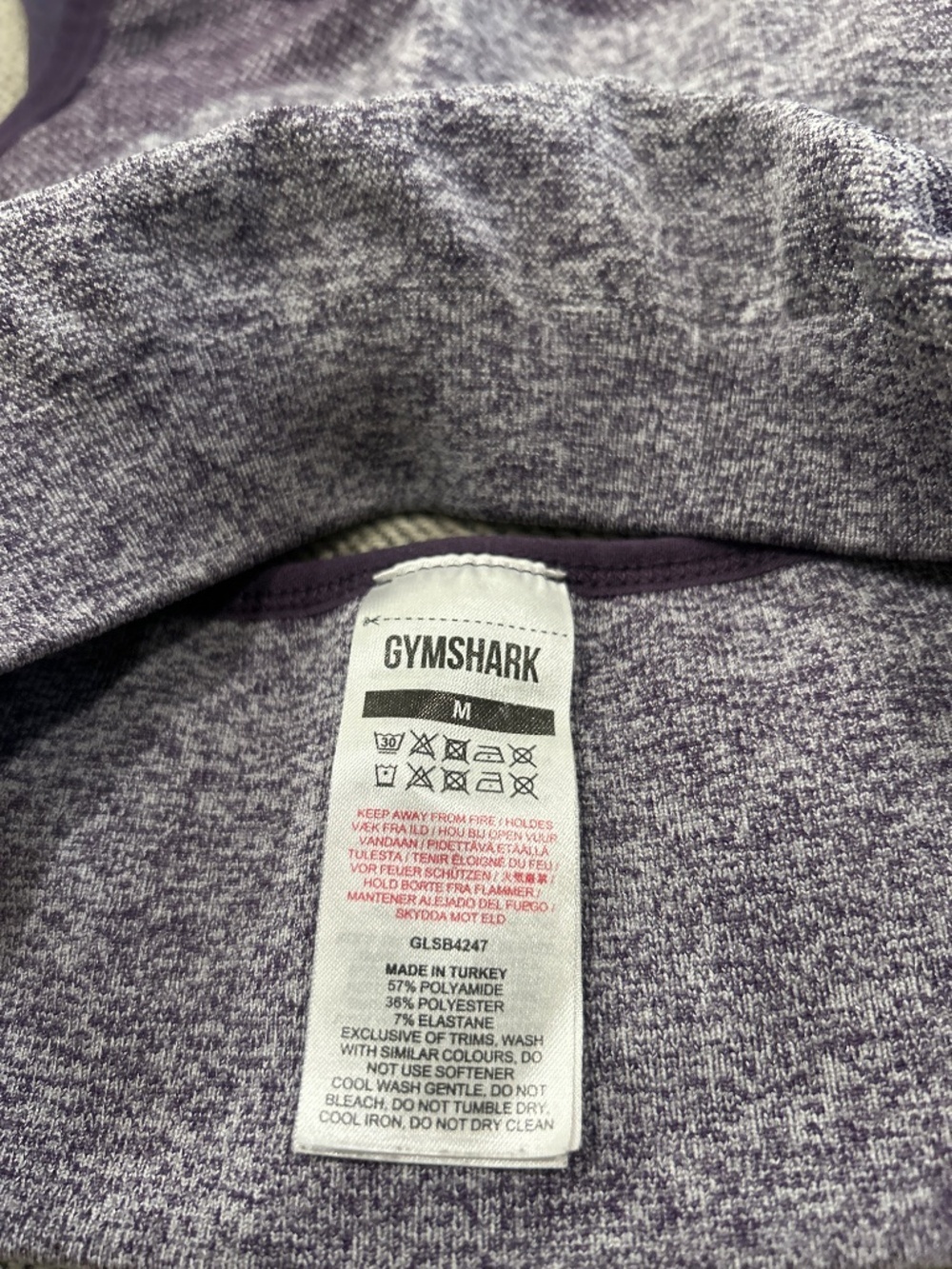 Gymshark Flex Strappy Sports Bra Size Medium Purple Style: GLSB4247 - Picture 7 of 7